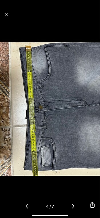 48 Beden gri Renk Unisex Toka Detaylı Baggy Jean A560