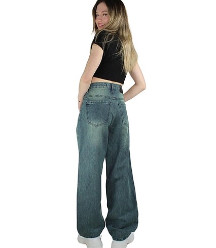 38 Beden yeşil Renk St.poll Unisex BAGGY Jeans