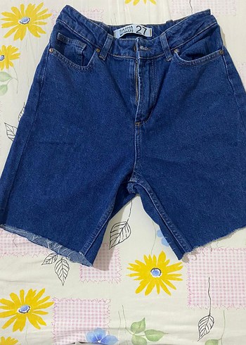 Kadın Mavi Denim Mini Şort