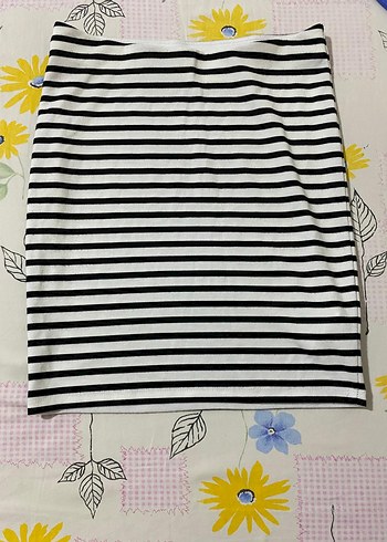 Çizgili Midi Mini Etek