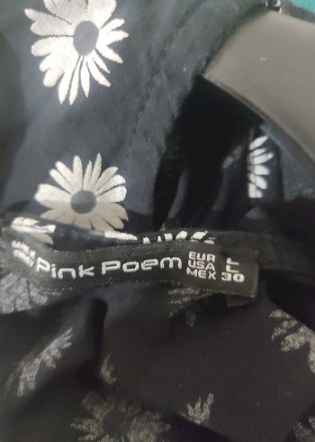 l Beden siyah Renk Siyah Çiçekli Uzun Elbise