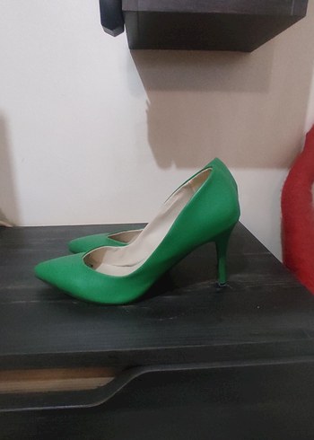 Yeşil Kadın Stiletto Topuklu Ayakkabı - Görsel 4