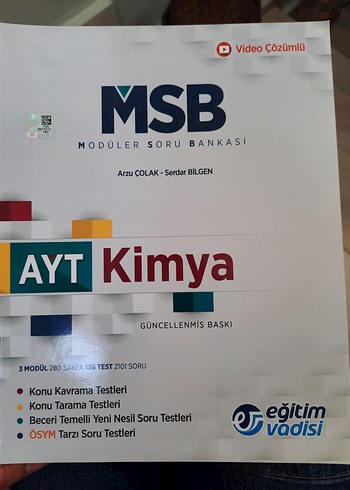 AYT Kimya Modüler Soru Bankası Güncellenmiş Baskı