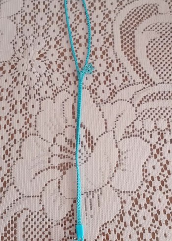 Turkuaz Yılan Desenli Fermuarlı telefon Aksesuarı - Görsel 3