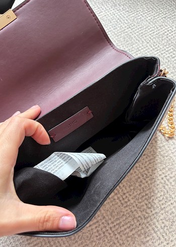 Mango Bordo Deri Kadın Çanta Tokalı - Görsel 2