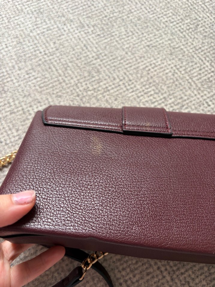 Mango Bordo Deri Kadın Çanta Tokalı - Görsel 3