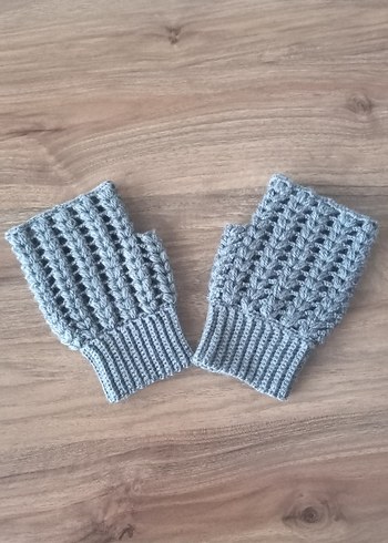 Gri Örgü Kadın Eldiven - Görsel 2
