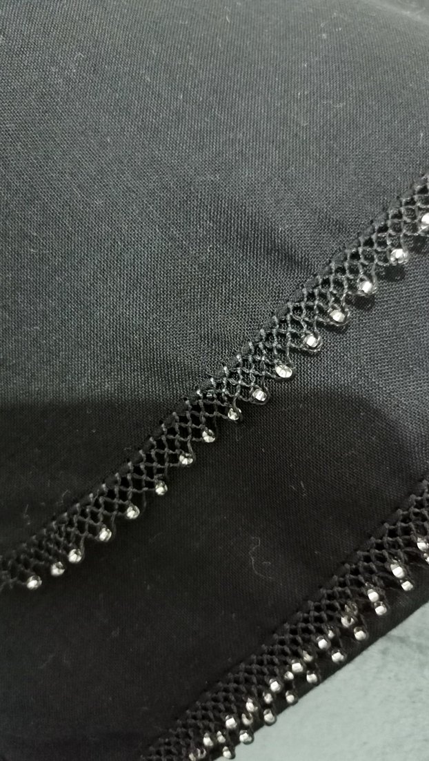 Boncuk İşlemeli Siyah tulbent - Görsel 3