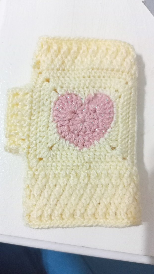 Beyaz Örgü Bohem cocuk Eldiveni - Görsel 3