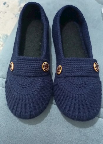 lacivert Örgü Kadın Ev babeti - Görsel 2