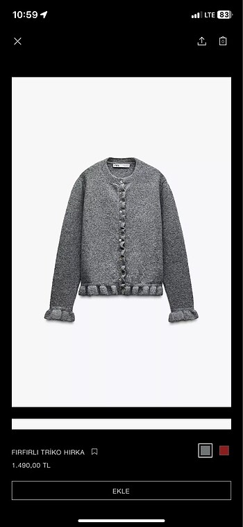 Zara Zara Fırfırlı Hırka