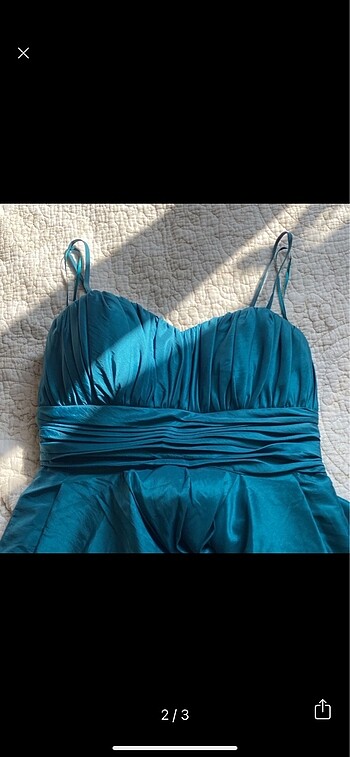 Burç Petrol Mavisi Kuyruklu Abiye - Görsel 2