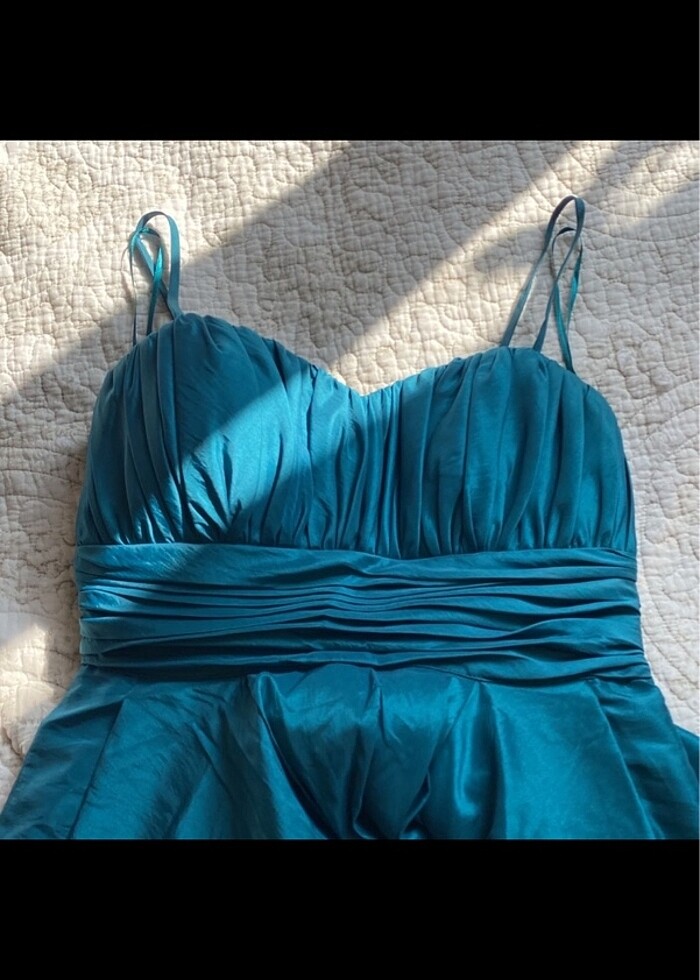 Burç Petrol Mavisi Kuyruklu Abiye - Görsel 2