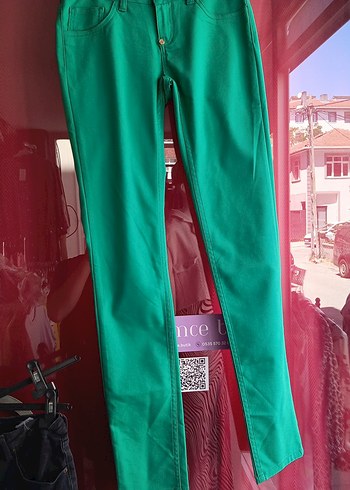 Yeşil Kadın Skinny Pantolon
