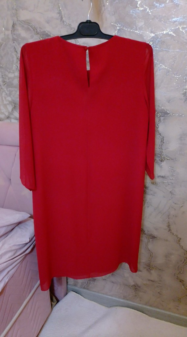 Kırmızı Uzun Kollu Hamile Tunik - Görsel 2