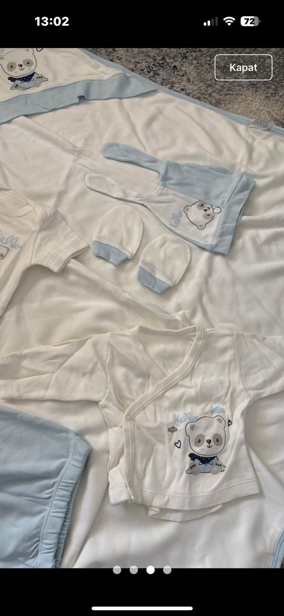 Bebek Erkek Hastane Çıkışı Seti Nakışlı - Görsel 3