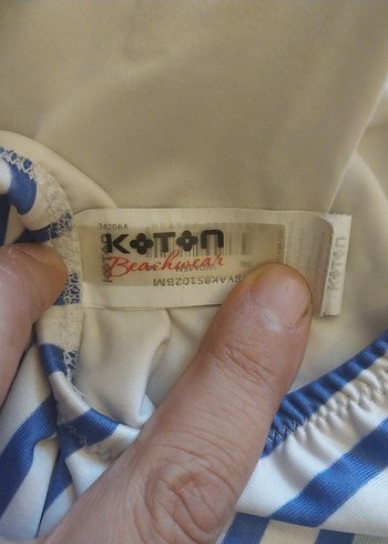 koton Çizgili ve Yazılı Kadın Mayo - Görsel 6