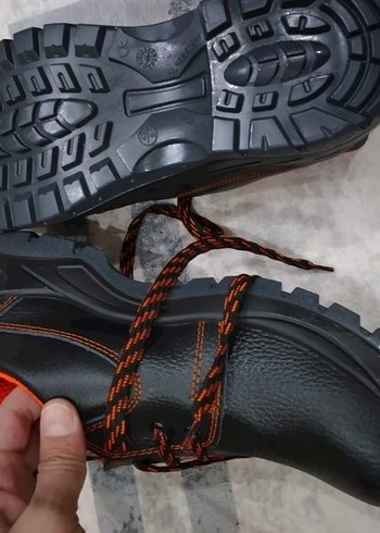 Turuncu Detaylı siyah Outdoor Erkek Ayakkabı - Görsel 2