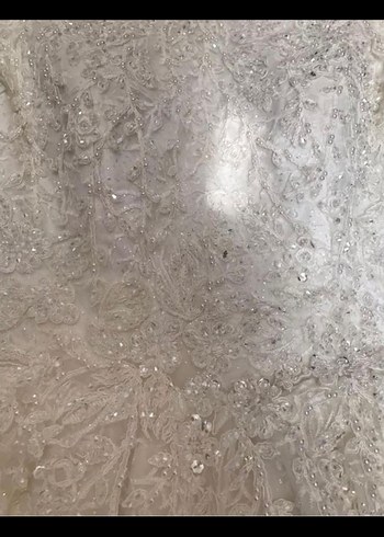 Uzun Kollu Yüksek Yakalı Prenses Gelinlik - Görsel 6