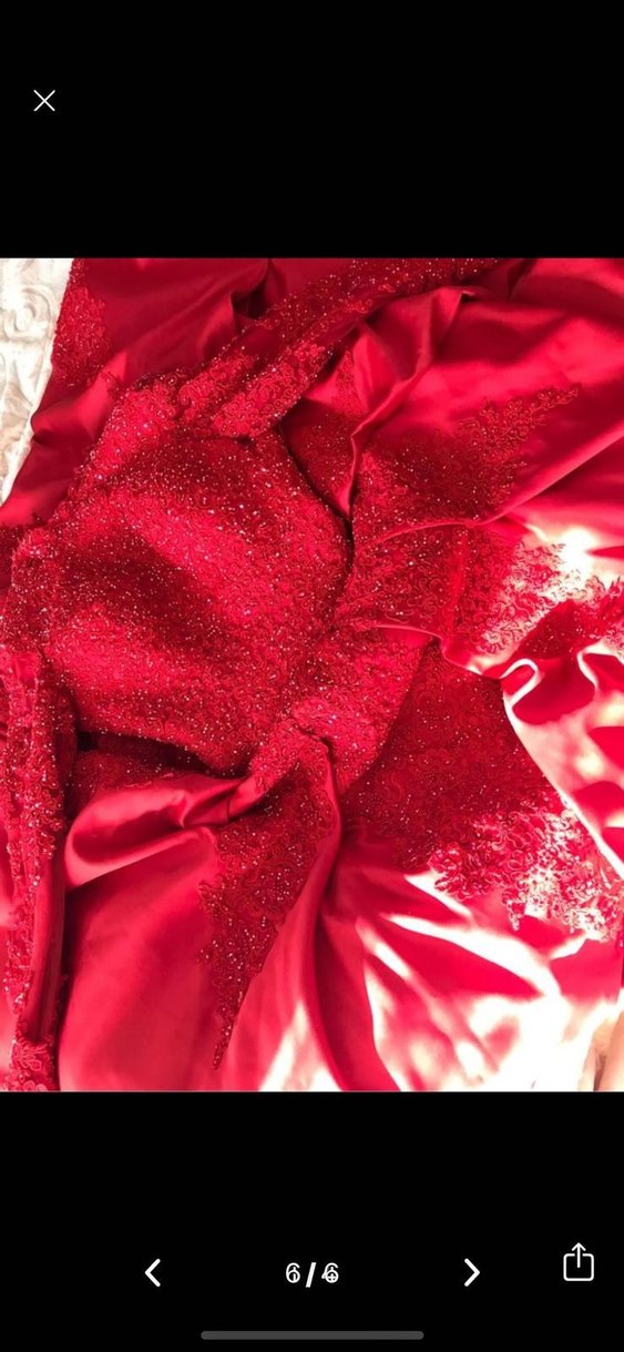 Klasik Kırmızı Uzun Kollu Sade Nişan Elbisesi - Görsel 5