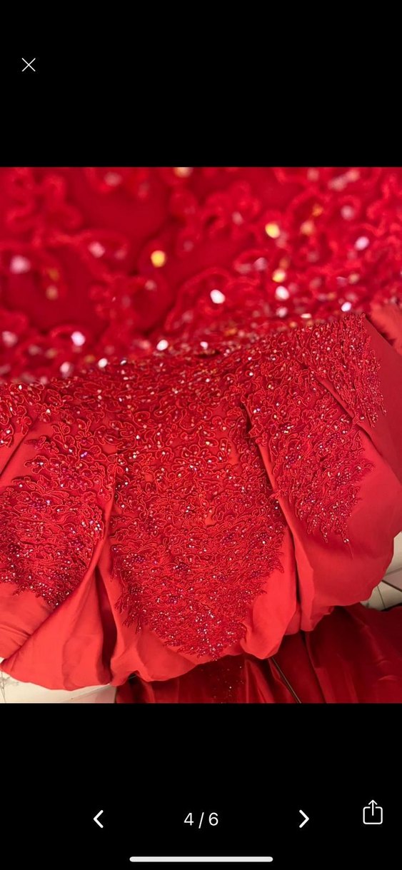 Klasik Kırmızı Uzun Kollu Sade Nişan Elbisesi - Görsel 3