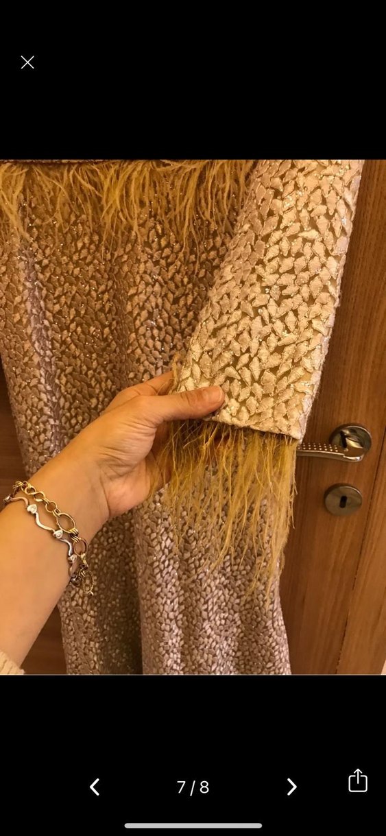 Bej Yılan Desenli Uzun Bohem Elbise - Görsel 4