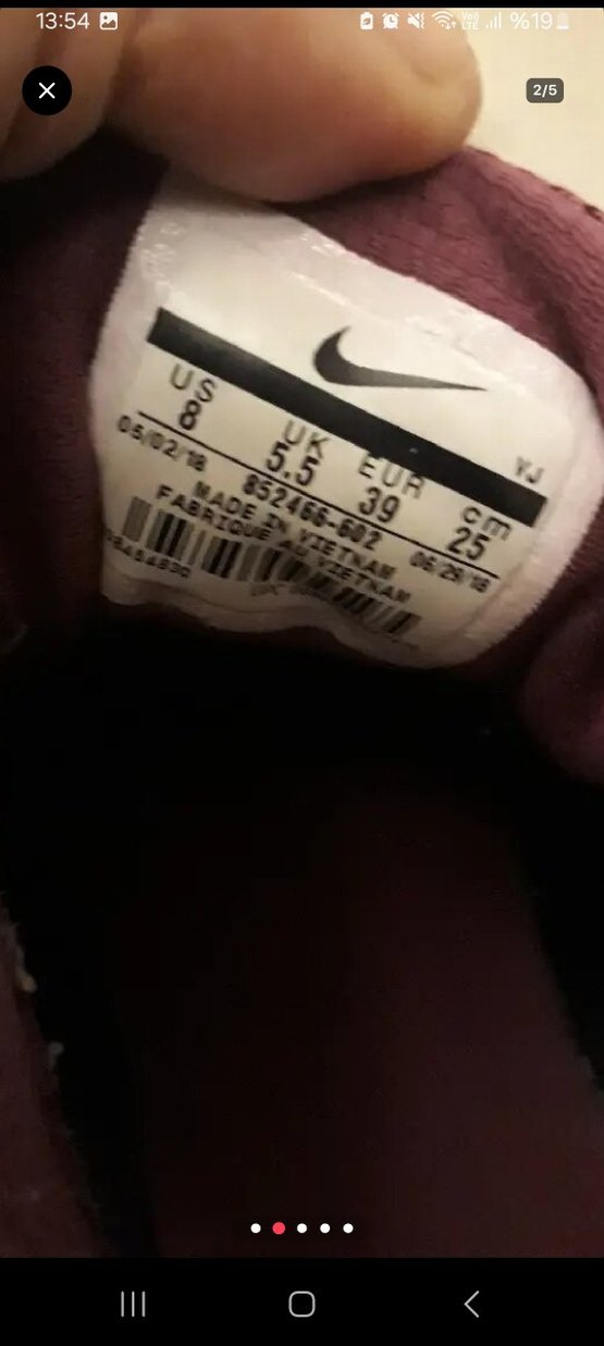 NIKE Bordo Bağcıklı Spor unisex Sneakers - Görsel 5