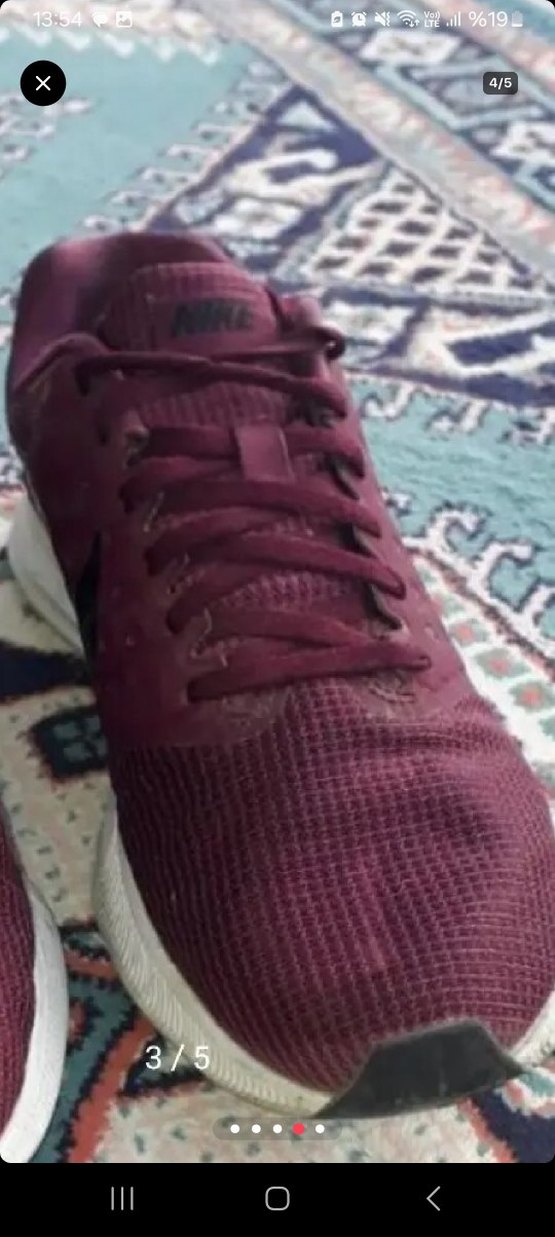 NIKE Bordo Bağcıklı Spor unisex Sneakers - Görsel 2