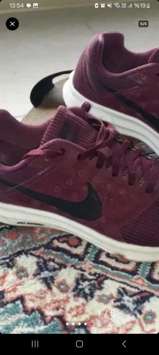 NIKE Bordo Bağcıklı Spor unisex Sneakers - Görsel 3