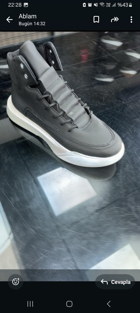 Siyah Bağcıklı Erkek bot Spor Ayakkabı - Görsel 3