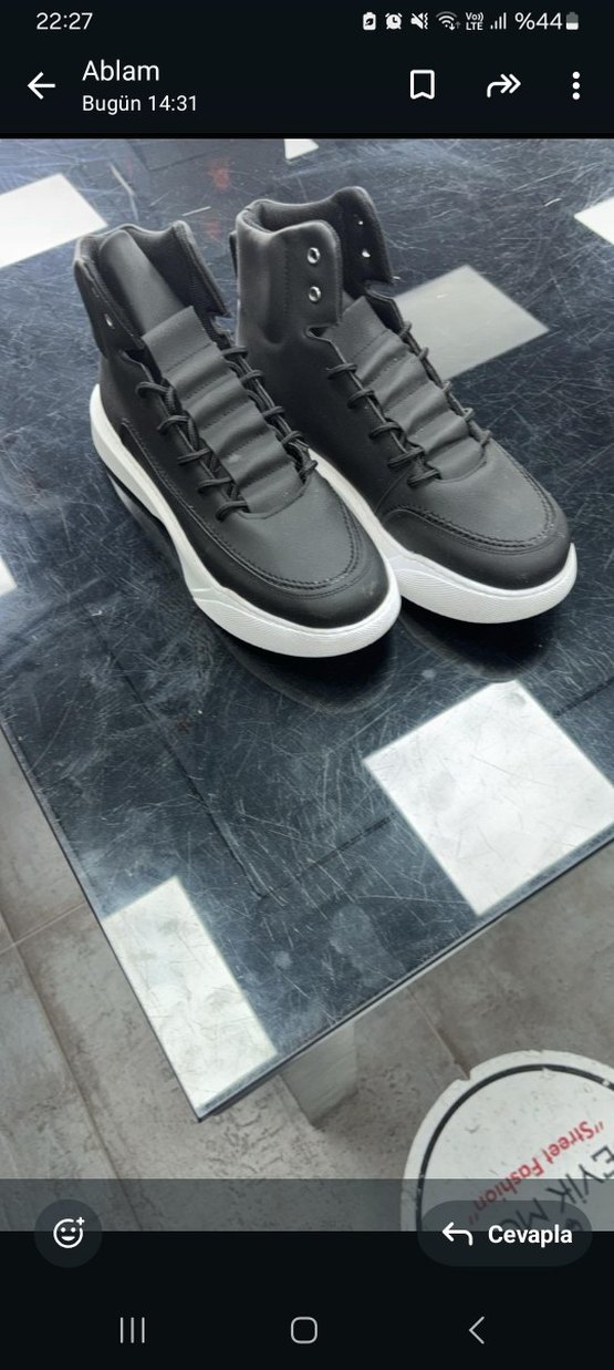 Siyah Bağcıklı Erkek bot Spor Ayakkabı - Görsel 2