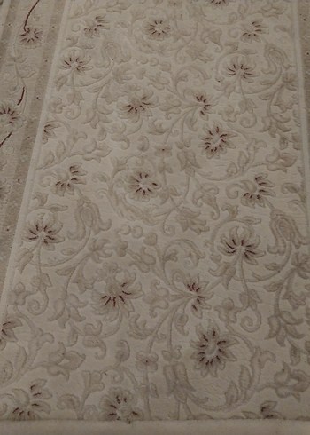 Bej Çiçek Desenli Klasik Halı yolluk - Görsel 3