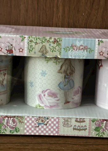 Pastel Renkli Pembe Desenli Kupa Seti - Görsel 7