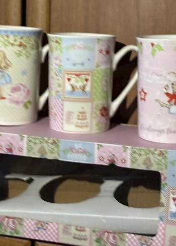 Pastel Renkli Pembe Desenli Kupa Seti - Görsel 6