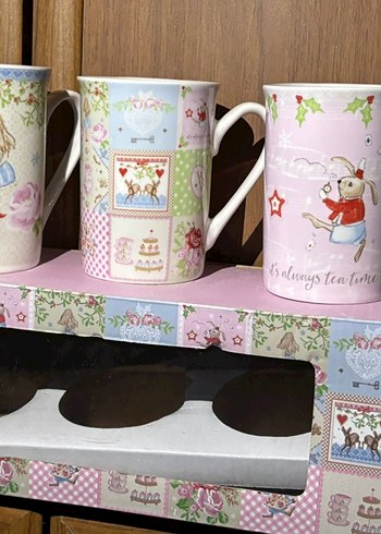 Pastel Renkli Pembe Desenli Kupa Seti - Görsel 3