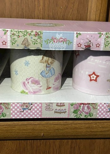 Pastel Renkli Pembe Desenli Kupa Seti - Görsel 2