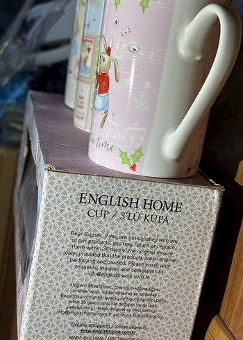 Pastel Renkli Pembe Desenli Kupa Seti - Görsel 5