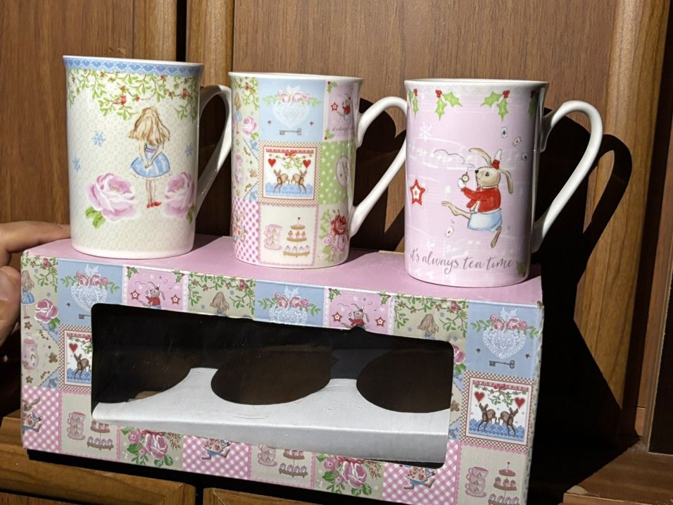 Pastel Renkli Pembe Desenli Kupa Seti - Görsel 3