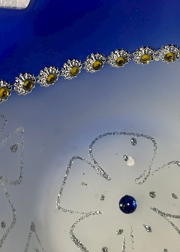 Mavi taş işlemeli tabak küllük seti - Görsel 10