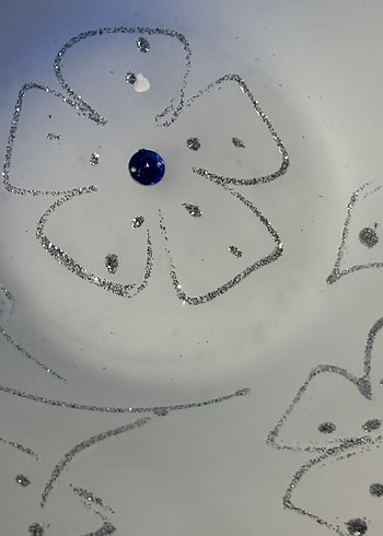 Mavi taş işlemeli tabak küllük seti - Görsel 11