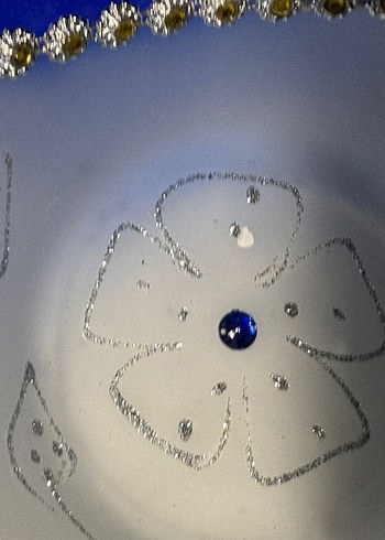 Mavi taş işlemeli tabak küllük seti - Görsel 7