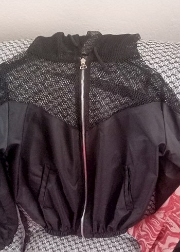 Fermuarlı Siyah Mini Goth Spor Ceket