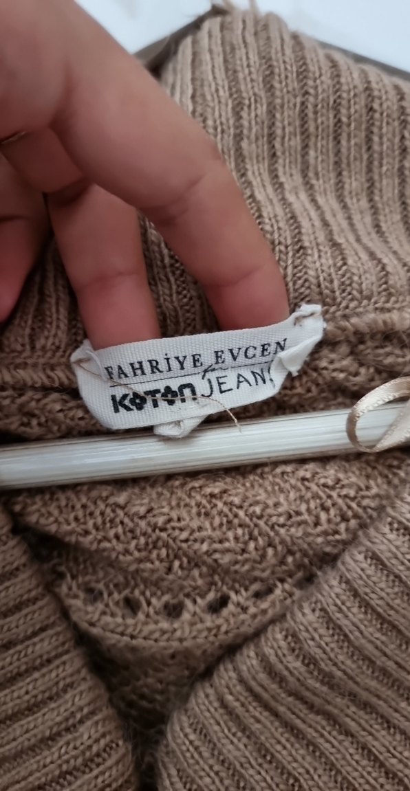 Bohem Tarz Kahverengi Örgü Kazak Püsküllü - Görsel 4