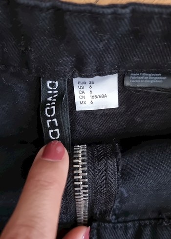 H&M mini siyah kot etek - Görsel 3