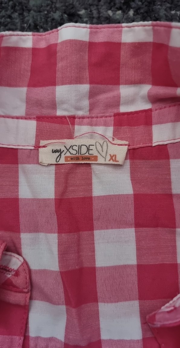 Pembe Kareli Kolsuz Gömlek - Görsel 3