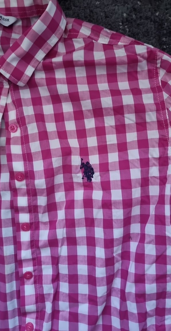 U.S. Polo Pembe Kareli Gömlek - Görsel 3