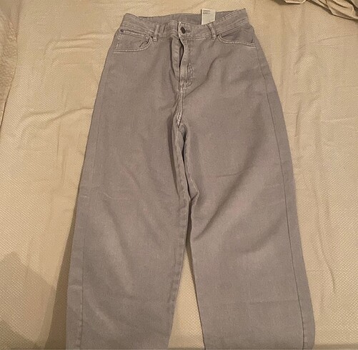 H&M gri bol mom jean kot pantolon