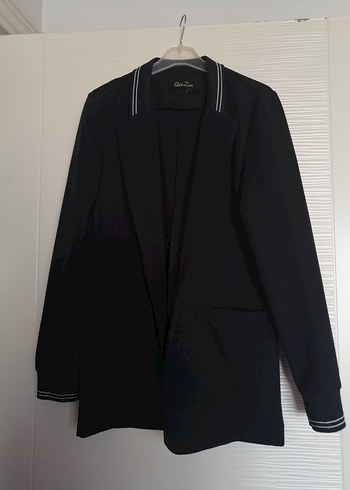 Quzu Siyah Düğmeli Kadın Blazer Ceket