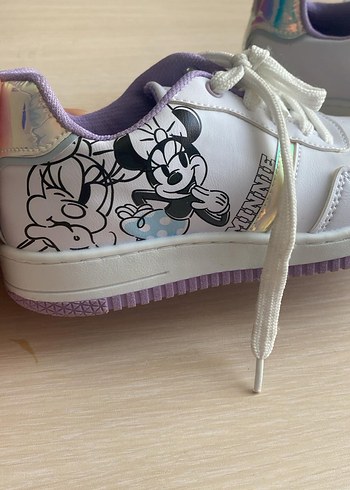 35 Beden Kız Çocuk Renkli Minnie Mouse Spor Ayakkabı