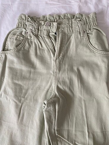 Bershka bershka büzgülü yeşil balon pantolon